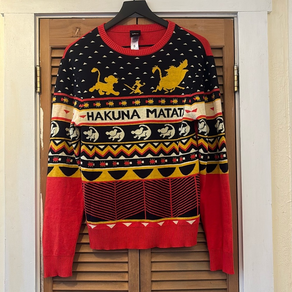 Disney Hakuna Matata Lion King holiday sweater.